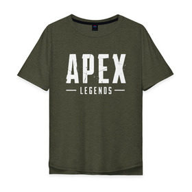 Мужская футболка хлопок Oversize с принтом APEX LEGENDS в Белгороде, 100% хлопок | свободный крой, круглый ворот, “спинка” длиннее передней части | apex | apex legends | battle | battle royal | titanfall | апекс | апекс легендс | батл рояль | битва | война | королевская битва