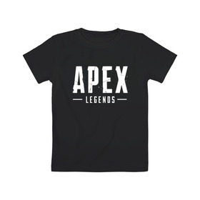 Детская футболка хлопок с принтом APEX LEGENDS в Белгороде, 100% хлопок | круглый вырез горловины, полуприлегающий силуэт, длина до линии бедер | apex | apex legends | battle | battle royal | titanfall | апекс | апекс легендс | батл рояль | битва | война | королевская битва