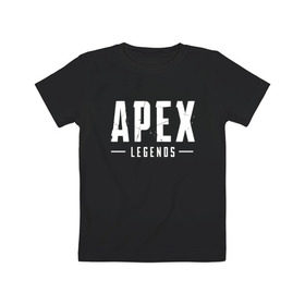 Детская футболка хлопок с принтом APEX LEGENDS в Белгороде, 100% хлопок | круглый вырез горловины, полуприлегающий силуэт, длина до линии бедер | Тематика изображения на принте: apex | apex legends | battle | battle royal | titanfall | апекс | апекс легендс | батл рояль | битва | война | королевская битва