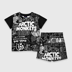 Детский костюм с шортами 3D с принтом Arctic Monkeys в Белгороде,  |  | Тематика изображения на принте: arctic monkeys | алекс тёрнер | арктик манкиз | группы | джейми кук | инди | музыка | мэтт хелдерс | ник омэлли | постпанк | рок