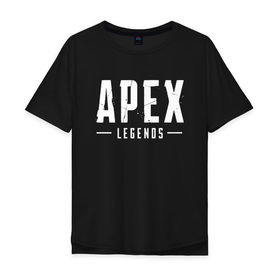 Мужская футболка хлопок Oversize с принтом APEX LEGENDS (НА СПИНЕ) в Белгороде, 100% хлопок | свободный крой, круглый ворот, “спинка” длиннее передней части | apex | apex legends | battle | battle royal | titanfall | апекс | апекс легендс | батл рояль | битва | война | королевская битва