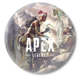 Значок с принтом APEX Legends в Белгороде,  металл | круглая форма, металлическая застежка в виде булавки | Тематика изображения на принте: 2 | 2019 | 3 | apex | game | legends | titanfall | игра | титанфолл