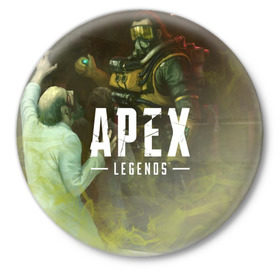 Значок с принтом APEX Legends в Белгороде,  металл | круглая форма, металлическая застежка в виде булавки | Тематика изображения на принте: 2 | 2019 | 3 | apex | game | legends | titanfall | игра | титанфолл