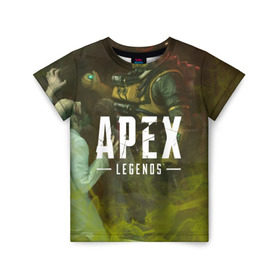 Детская футболка 3D с принтом APEX Legends в Белгороде, 100% гипоаллергенный полиэфир | прямой крой, круглый вырез горловины, длина до линии бедер, чуть спущенное плечо, ткань немного тянется | 2 | 2019 | 3 | apex | game | legends | titanfall | игра | титанфолл