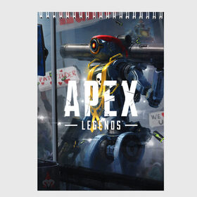 Скетчбук с принтом APEX Legends в Белгороде, 100% бумага
 | 48 листов, плотность листов — 100 г/м2, плотность картонной обложки — 250 г/м2. Листы скреплены сверху удобной пружинной спиралью | 2 | 2019 | 3 | apex | game | legends | titanfall | игра | титанфолл