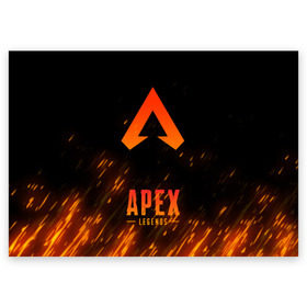 Поздравительная открытка с принтом APEX LEGENDS в Белгороде, 100% бумага | плотность бумаги 280 г/м2, матовая, на обратной стороне линовка и место для марки
 | apex | apex legends | battle | battle royal | fire | titanfall | апекс | апекс легендс | батл рояль | битва | война | королевская битва | огонь