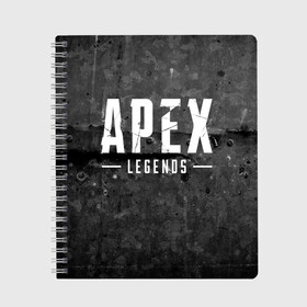 Тетрадь с принтом APEX Legends в Белгороде, 100% бумага | 48 листов, плотность листов — 60 г/м2, плотность картонной обложки — 250 г/м2. Листы скреплены сбоку удобной пружинной спиралью. Уголки страниц и обложки скругленные. Цвет линий — светло-серый
 | 2 | 2019 | 3 | apex | game | legends | titanfall | игра | титанфолл