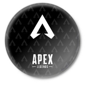 Значок с принтом APEX LEGENDS в Белгороде,  металл | круглая форма, металлическая застежка в виде булавки | apex | apex legends | battle | battle royal | titanfall | апекс | апекс легендс | батл рояль | битва | война | королевская битва