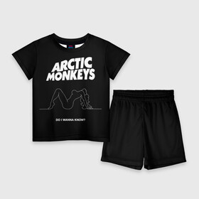 Детский костюм с шортами 3D с принтом Arctic Monkeys в Белгороде,  |  | Тематика изображения на принте: arctic monkeys | алекс тёрнер | арктик манкиз | группы | джейми кук | инди | музыка | мэтт хелдерс | ник омэлли | постпанк | рок