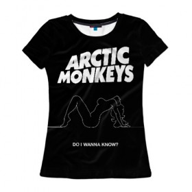Женская футболка 3D с принтом Arctic Monkeys в Белгороде, 100% полиэфир ( синтетическое хлопкоподобное полотно) | прямой крой, круглый вырез горловины, длина до линии бедер | arctic monkeys | алекс тёрнер | арктик манкиз | группы | джейми кук | инди | музыка | мэтт хелдерс | ник омэлли | постпанк | рок