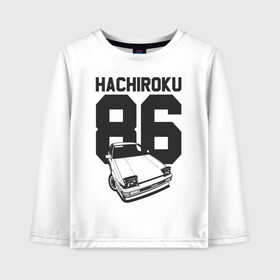 Детский лонгслив хлопок с принтом Toyota AE86 Hachiroku в Белгороде, 100% хлопок | круглый вырез горловины, полуприлегающий силуэт, длина до линии бедер | ae86 hachiroku | hachiroku | toyota | toyota ae86 | toyota ae86 hachiroku | хачироку