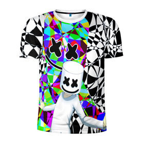 Мужская футболка 3D спортивная с принтом Marshmello в Белгороде, 100% полиэстер с улучшенными характеристиками | приталенный силуэт, круглая горловина, широкие плечи, сужается к линии бедра | alone | beautiful now | disc | dj | jockey | marshmallow | американский | диджей | дискотека | маршмэллоу | продюсер