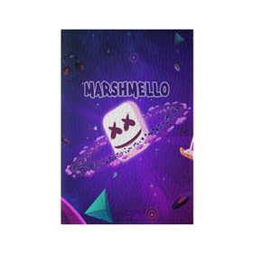 Обложка для паспорта матовая кожа с принтом Marshmello в Белгороде, натуральная матовая кожа | размер 19,3 х 13,7 см; прозрачные пластиковые крепления | Тематика изображения на принте: alone | beautiful now | disc | dj | jockey | marshmallow | американский | диджей | дискотека | маршмэллоу | продюсер