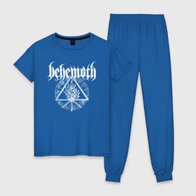Женская пижама хлопок с принтом Behemoth в Белгороде, 100% хлопок | брюки и футболка прямого кроя, без карманов, на брюках мягкая резинка на поясе и по низу штанин | behemoth | black metal | death metal | inferno | nergal | orion | seth | блэк метал | группы | дэт метал | метал | музыка | рок