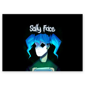 Поздравительная открытка с принтом Sally Face (11) в Белгороде, 100% бумага | плотность бумаги 280 г/м2, матовая, на обратной стороне линовка и место для марки
 | Тематика изображения на принте: face | fisher | larry johnson | mask | sally | sally face | sally fisher | демоны | духи | маска | призраки | салли | салли фейс | салли фишер | фейс