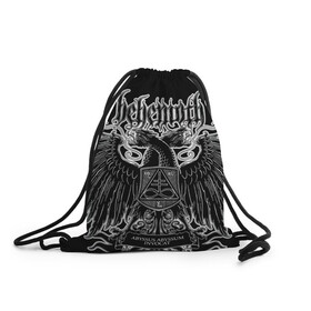 Рюкзак-мешок 3D с принтом Behemoth в Белгороде, 100% полиэстер | плотность ткани — 200 г/м2, размер — 35 х 45 см; лямки — толстые шнурки, застежка на шнуровке, без карманов и подкладки | behemoth | black metal | death metal | inferno | nergal | orion | seth | блэк метал | группы | дэт метал | метал | музыка | рок