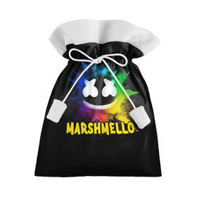 Подарочный 3D мешок с принтом Marshmello в Белгороде, 100% полиэстер | Размер: 29*39 см | alone | beautiful now | disc | dj | jockey | marshmallow | американский | диджей | дискотека | маршмэллоу | продюсер