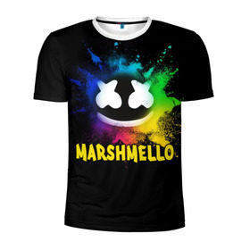 Мужская футболка 3D спортивная с принтом Marshmello в Белгороде, 100% полиэстер с улучшенными характеристиками | приталенный силуэт, круглая горловина, широкие плечи, сужается к линии бедра | alone | beautiful now | disc | dj | jockey | marshmallow | американский | диджей | дискотека | маршмэллоу | продюсер
