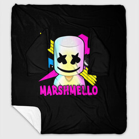 Плед с рукавами с принтом Marshmello в Белгороде, 100% полиэстер | Закругленные углы, все края обработаны. Ткань не мнется и не растягивается. Размер 170*145 | alone | beautiful now | disc | dj | jockey | marshmallow | американский | диджей | дискотека | маршмэллоу | продюсер