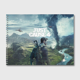 Альбом для рисования с принтом Just Cause 4 в Белгороде, 100% бумага
 | матовая бумага, плотность 200 мг. | Тематика изображения на принте: 2019 | fight | jc4 | just cause | mix fight | shot | автомат | агент | битва | боевик | бой | взрыв | выстрел | джаст каус | драка | игра | игровая | компьютерная | миссия | оружие | симулятор | спецназ | турнир | экшен