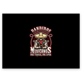 Поздравительная открытка с принтом Bandidos в Белгороде, 100% бумага | плотность бумаги 280 г/м2, матовая, на обратной стороне линовка и место для марки
 | cartridges | drawing | graphic | hat | mexican | mexico | ornament | patterns | revolvers | rope | tape | tequila | thug | weapon | бандит | верёвка | графика | лента | мексика | мексиканский | орнамент | оружие | патроны | револьверы | рисунок | текила |