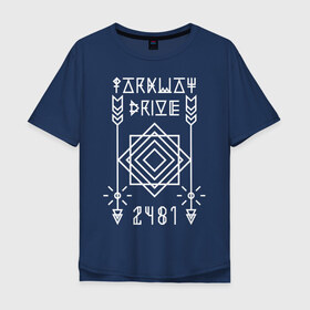 Мужская футболка хлопок Oversize с принтом Parkway Drive в Белгороде, 100% хлопок | свободный крой, круглый ворот, “спинка” длиннее передней части | atlas | ire | parkway drive | pd | группы | метал | музыка | рок | хеви метал