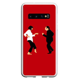 Чехол для Samsung Galaxy S10 с принтом Криминальное чтиво в Белгороде, Силикон | Область печати: задняя сторона чехла, без боковых панелей | pulp fiction | бульварное чтиво | квентин | криминальное чтиво | минимализм | танец | тарантино | ума турман