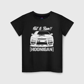Детская футболка хлопок с принтом Nissan Silvia S14 Hoonigan в Белгороде, 100% хлопок | круглый вырез горловины, полуприлегающий силуэт, длина до линии бедер | hoonigan | nissan | nissan silvia s14 | silvia s14