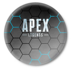 Значок с принтом Apex Legends в Белгороде,  металл | круглая форма, металлическая застежка в виде булавки | Тематика изображения на принте: apex | battle royale | legends | titanfall | апекс | легенды | тайтанфол | титанфол