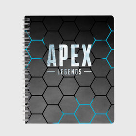 Тетрадь с принтом Apex Legends в Белгороде, 100% бумага | 48 листов, плотность листов — 60 г/м2, плотность картонной обложки — 250 г/м2. Листы скреплены сбоку удобной пружинной спиралью. Уголки страниц и обложки скругленные. Цвет линий — светло-серый
 | Тематика изображения на принте: apex | battle royale | legends | titanfall | апекс | легенды | тайтанфол | титанфол