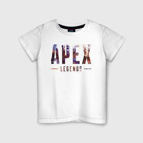 Детская футболка хлопок с принтом Apex в Белгороде, 100% хлопок | круглый вырез горловины, полуприлегающий силуэт, длина до линии бедер | apex | battle royale | legends | titanfall | апекс | легенды | тайтанфол | титанфол