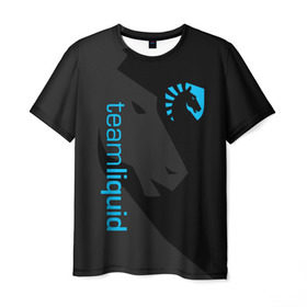 Мужская футболка 3D с принтом TEAM LIQUID в Белгороде, 100% полиэфир | прямой крой, круглый вырез горловины, длина до линии бедер | 2019 | blue | cybersport | esport | liquid | logo | pro league | team | team liquid | киберспорт | логотип | тим ликвид | фирменные цвета