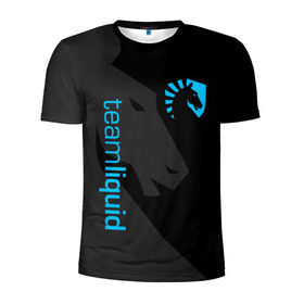 Мужская футболка 3D спортивная с принтом TEAM LIQUID в Белгороде, 100% полиэстер с улучшенными характеристиками | приталенный силуэт, круглая горловина, широкие плечи, сужается к линии бедра | Тематика изображения на принте: 2019 | blue | cybersport | esport | liquid | logo | pro league | team | team liquid | киберспорт | логотип | тим ликвид | фирменные цвета
