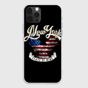 Чехол для iPhone 12 Pro Max с принтом New York state of mind в Белгороде, Силикон |  | Тематика изображения на принте: background | best | black | cool | drawing | eagle | flag | graphics | inscription | new york | ribbon | state of mind | text | usa | wings | графика | крутой | крылья | лента | лучший | надпись | нью йорк | орел | рисунок | состояние души | сша | текст |