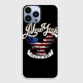 Чехол для iPhone 13 Pro Max с принтом New York, state of mind в Белгороде,  |  | background | best | black | cool | drawing | eagle | flag | graphics | inscription | new york | ribbon | state of mind | text | usa | wings | графика | крутой | крылья | лента | лучший | надпись | нью йорк | орел | рисунок | состояние души | сша | текст |