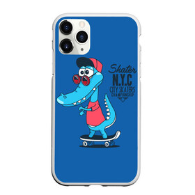 Чехол для iPhone 11 Pro Max матовый с принтом Skate NYC в Белгороде, Силикон |  | Тематика изображения на принте: freestyle | n | skateboard | бейсболка | город | графика | движение | дикий | доска | животное | колёса | красный | крокодил | крутой | надпись | нью йорк | очки | рисунок | ролики | сила | синий | скейтборд | спорт