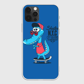 Чехол для iPhone 12 Pro Max с принтом Skate NYC в Белгороде, Силикон |  | Тематика изображения на принте: freestyle | n | skateboard | бейсболка | город | графика | движение | дикий | доска | животное | колёса | красный | крокодил | крутой | надпись | нью йорк | очки | рисунок | ролики | сила | синий | скейтборд | спорт