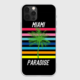 Чехол для iPhone 12 Pro Max с принтом Miami Paradise в Белгороде, Силикон |  | america | city | colorful | drawing | grap | miami | palm tree | paradise | recreation | resort | stripes | tree | usa | world | америка | город | графика | дерево | курорт | майами | мировой | надпись | отдых | пальма | полосы | разноцветные | рай | рису