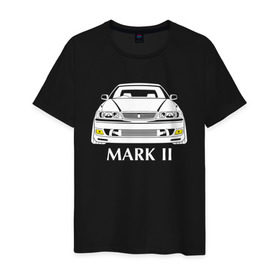 Мужская футболка хлопок с принтом Toyota Mark2 JZX100 в Белгороде, 100% хлопок | прямой крой, круглый вырез горловины, длина до линии бедер, слегка спущенное плечо. | jzx100 | mark2 jzx100 | toyota | toyota mark2 | toyota mark2 jzx100