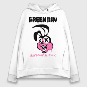 Женское худи Oversize хлопок с принтом Green Day в Белгороде, френч-терри — 70% хлопок, 30% полиэстер. Мягкий теплый начес внутри —100% хлопок | боковые карманы, эластичные манжеты и нижняя кромка, капюшон на магнитной кнопке | green day | greenday | punk | rock | грин дэй | группы | музыка | панк | рок