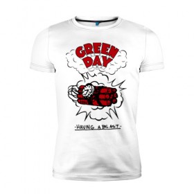Мужская футболка премиум с принтом Green Day в Белгороде, 92% хлопок, 8% лайкра | приталенный силуэт, круглый вырез ворота, длина до линии бедра, короткий рукав | green day | greenday | punk | rock | грин дэй | группы | музыка | панк | рок
