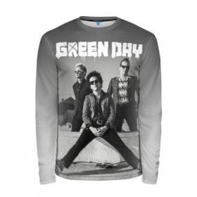 Мужской лонгслив 3D с принтом Green Day в Белгороде, 100% полиэстер | длинные рукава, круглый вырез горловины, полуприлегающий силуэт | Тематика изображения на принте: green day | greenday | punk | rock | грин дэй | группы | музыка | панк | рок