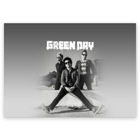 Поздравительная открытка с принтом Green Day в Белгороде, 100% бумага | плотность бумаги 280 г/м2, матовая, на обратной стороне линовка и место для марки
 | green day | greenday | punk | rock | грин дэй | группы | музыка | панк | рок