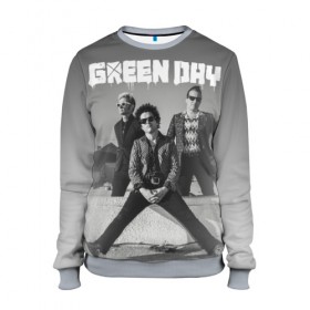 Женский свитшот 3D с принтом Green Day в Белгороде, 100% полиэстер с мягким внутренним слоем | круглый вырез горловины, мягкая резинка на манжетах и поясе, свободная посадка по фигуре | Тематика изображения на принте: green day | greenday | punk | rock | грин дэй | группы | музыка | панк | рок