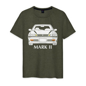 Мужская футболка хлопок с принтом Toyota Mark2 80 в Белгороде, 100% хлопок | прямой крой, круглый вырез горловины, длина до линии бедер, слегка спущенное плечо. | mark2 80 | toyota | toyota mark2 | toyota mark2 80