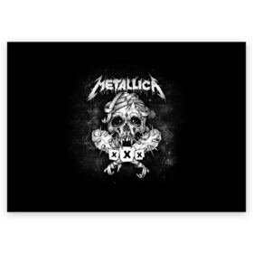Поздравительная открытка с принтом Metallica в Белгороде, 100% бумага | плотность бумаги 280 г/м2, матовая, на обратной стороне линовка и место для марки
 | Тематика изображения на принте: 