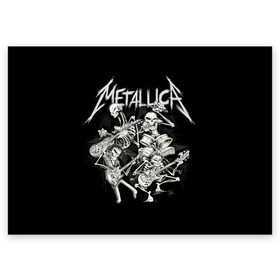 Поздравительная открытка с принтом Metallica в Белгороде, 100% бумага | плотность бумаги 280 г/м2, матовая, на обратной стороне линовка и место для марки
 | heavy metal | metal | metallica | группы | метал | металлика | музыка | рок | трэш метал | хєви метал