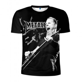 Мужская футболка 3D спортивная с принтом Metallica в Белгороде, 100% полиэстер с улучшенными характеристиками | приталенный силуэт, круглая горловина, широкие плечи, сужается к линии бедра | heavy metal | metal | metallica | группы | метал | металлика | музыка | рок | трэш метал | хєви метал