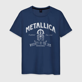 Мужская футболка хлопок с принтом Metallica в Белгороде, 100% хлопок | прямой крой, круглый вырез горловины, длина до линии бедер, слегка спущенное плечо. | heavy metal | metal | metallica | группы | метал | металлика | музыка | рок | трэш метал | хєви метал