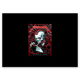 Поздравительная открытка с принтом Metallica в Белгороде, 100% бумага | плотность бумаги 280 г/м2, матовая, на обратной стороне линовка и место для марки
 | Тематика изображения на принте: heavy metal | metal | metallica | группы | метал | металлика | музыка | рок | трэш метал | хєви метал